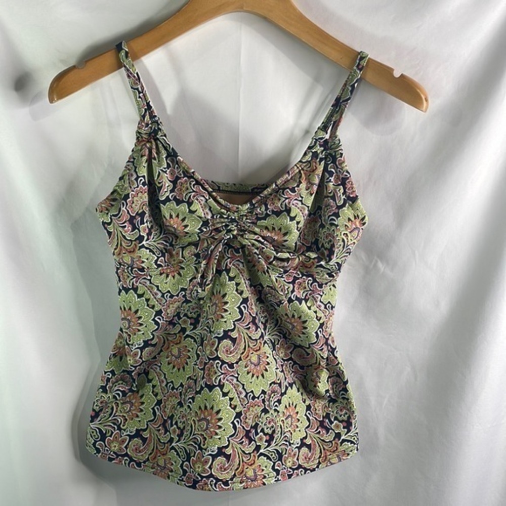 Lands’ End paisley and fan print tankini top